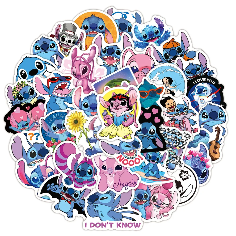 

10/30/50/100pcs Disney Funny Cute Cartoon Lilo & Stitch Stickers for Kid DIY Laptop Phone Waterproof Graffiti Decal Classic Toys