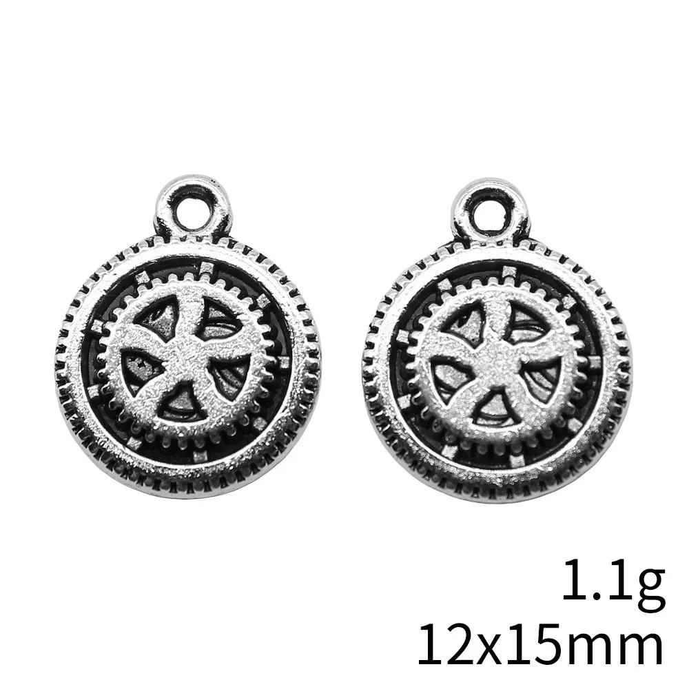 생일 선물 참 펜던트 기어 Steampunk 사이버 펑크 가방 참 팔찌 펜던트