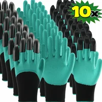 10/2PCS Gardening Dig Gloves with Claw Latex Waterproof Horticultural Gloves Non-slip Protective Gear for Vegetable Flower Plant 1