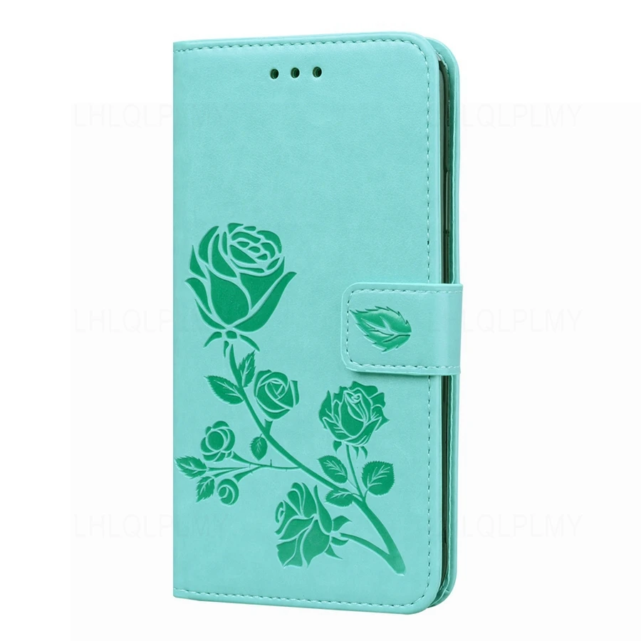 Elegant Rose Leather Wallet Flip Case - Premium Protective Cover