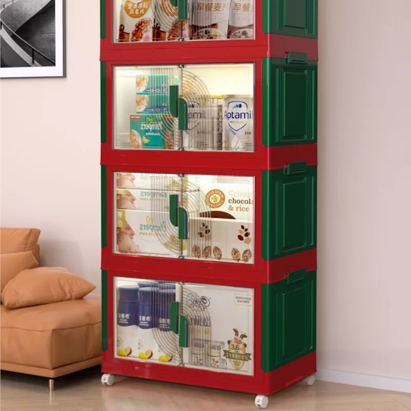 Foldable Multifunctional Color Blocking Cabinet For Home Use Living Room foldable cabinet