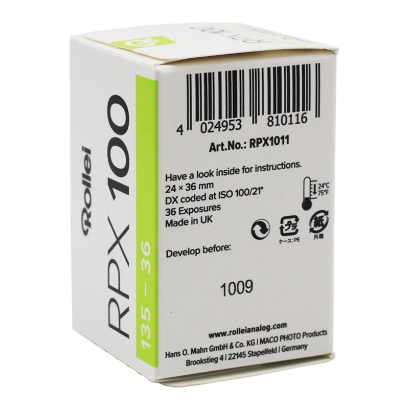 Black And White RPX 100 Negative Film Rollei Film 35mm Film 1-10 Rolls 135 35mm（36 Exposures Roll）For F8/H35/M35 Film Camera
﻿