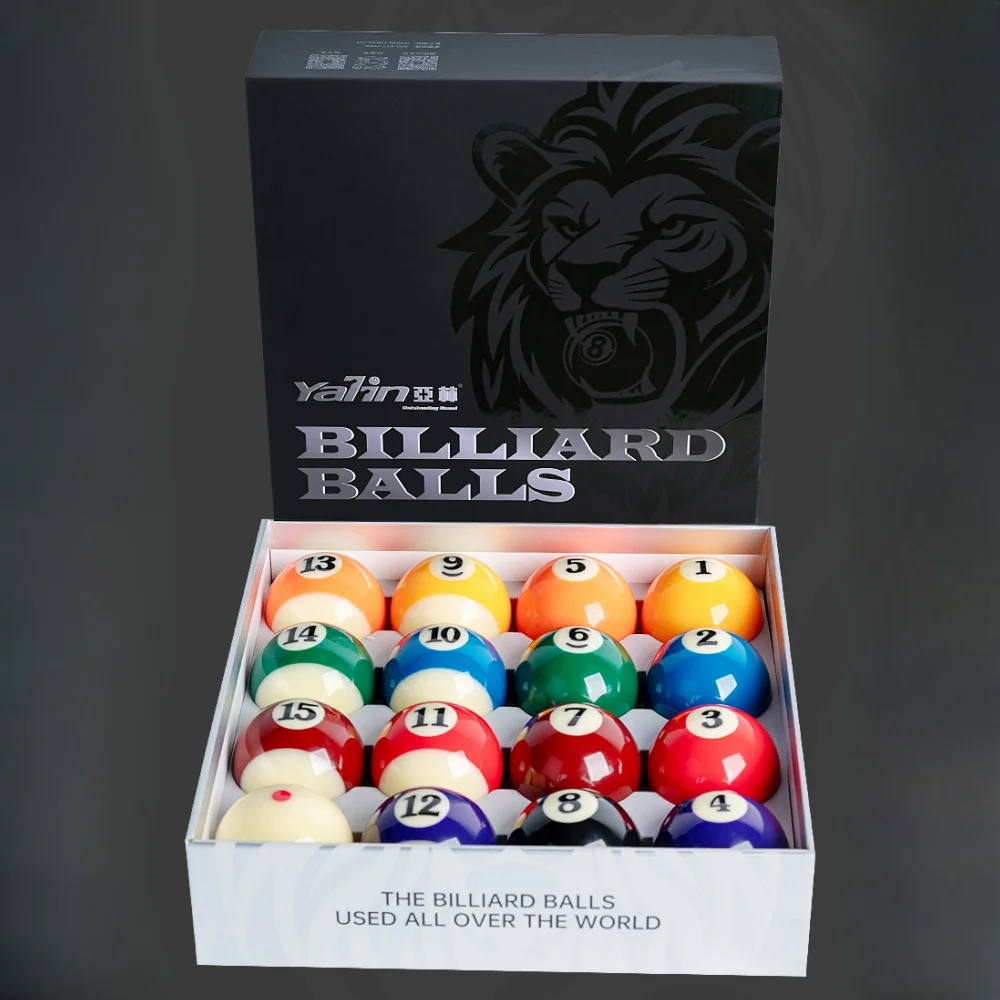YALIN Professional Club / TV-Pro / Black Kingkong Phenolic Resin Billiard Pool Ball Set 2-1/4"