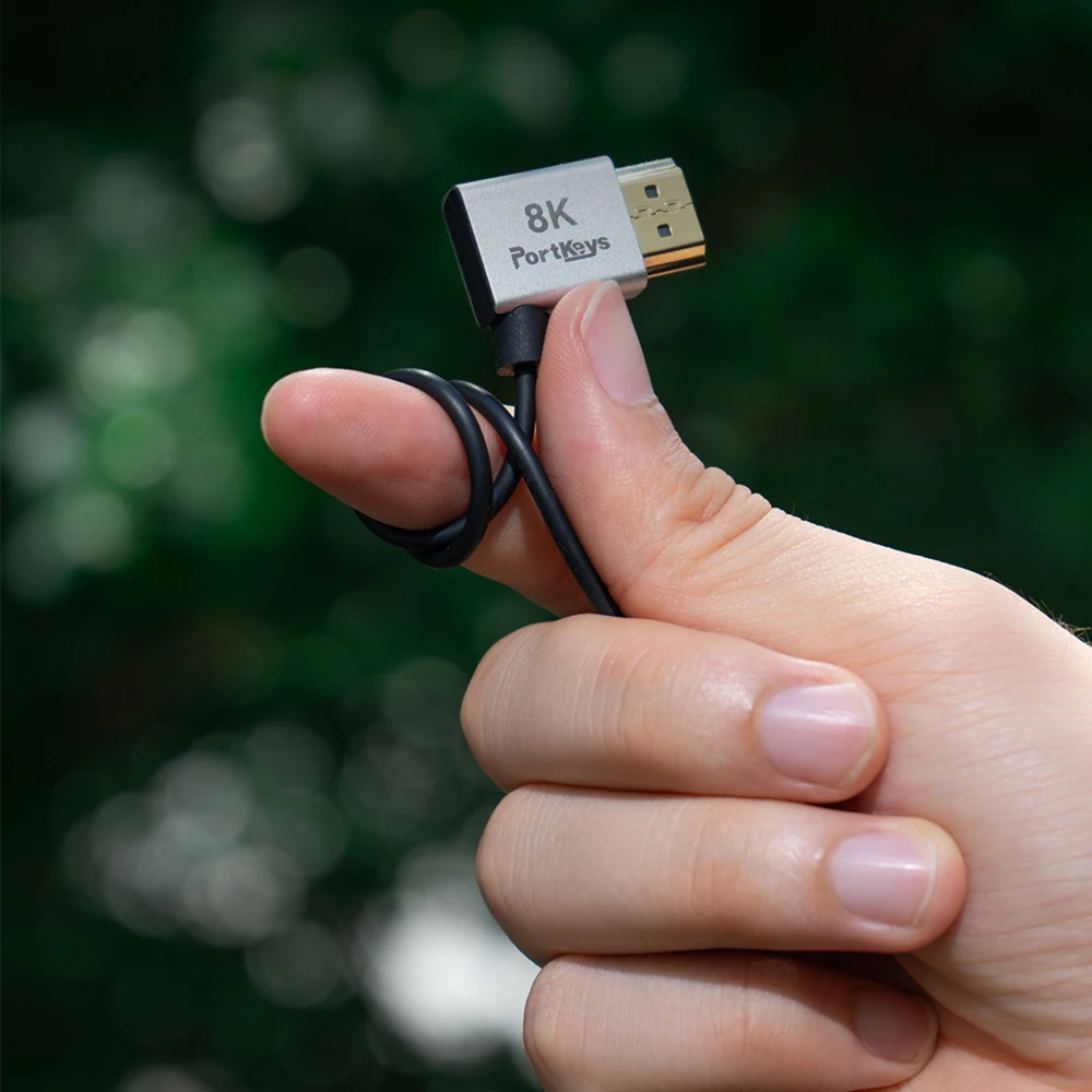 Portkeys 2.5mm Diameter Ultra-fine and Soft HDMI-compatible2.1 Camera Cable Supp