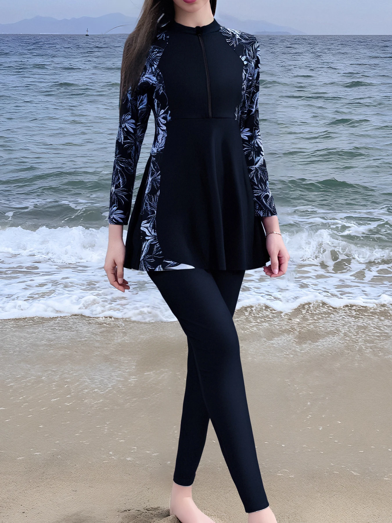 Women's Swimwear Separate Style Conservative Sun Protection Long Sleeve Long Pants Diving Ladies Hot Spring