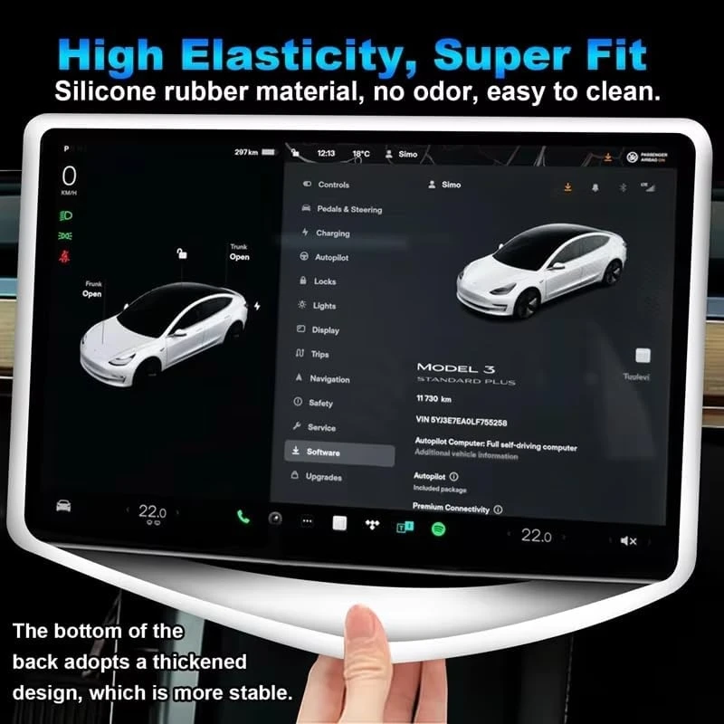 Premium Silicone Screen Protector Frame for 16-inch Central Control Display