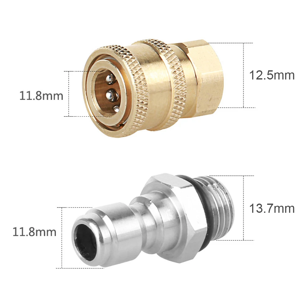Pressure Water Gun 1/4 Quick Connector+M14x1.5 Connector for Snow Foam Lance 6