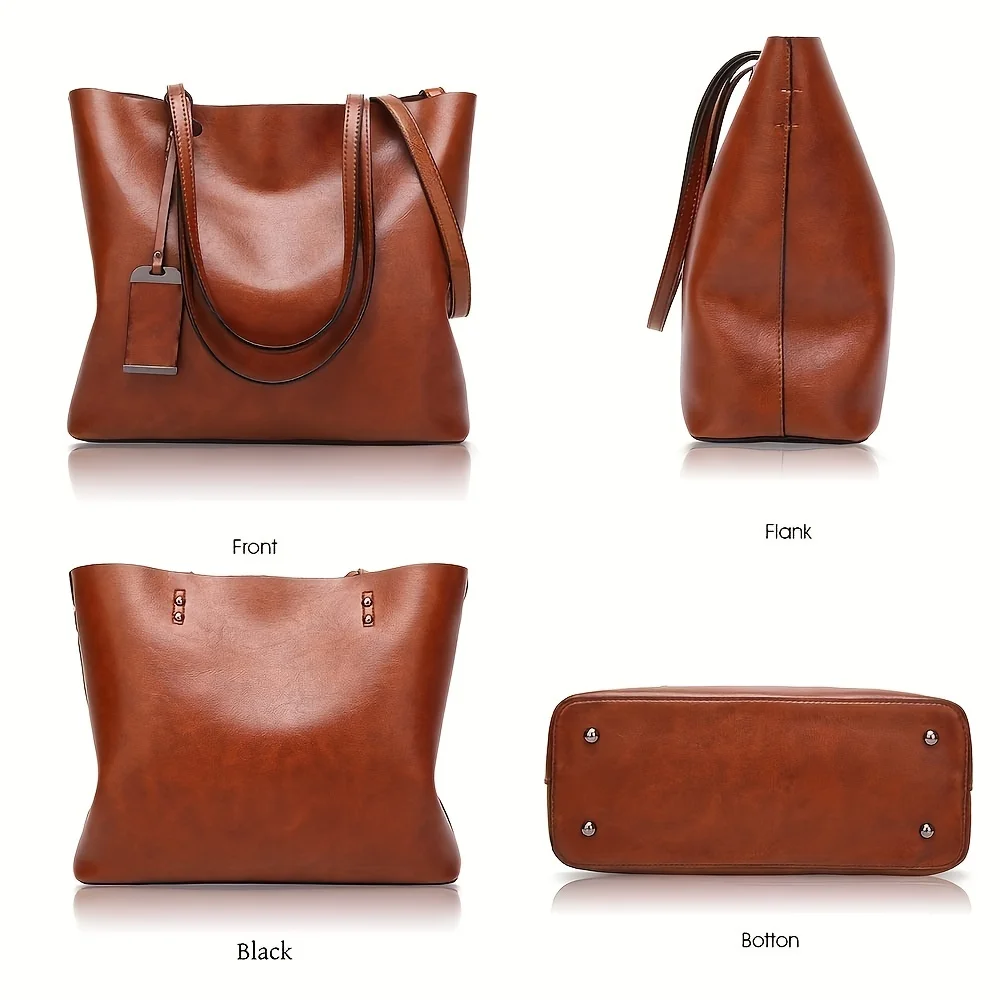 Borsa a tracolla da donna in pelle retrò classica alla moda borsa a tracolla per documenti borsa da lavoro borsa da viaggio per Computer - immagine 4