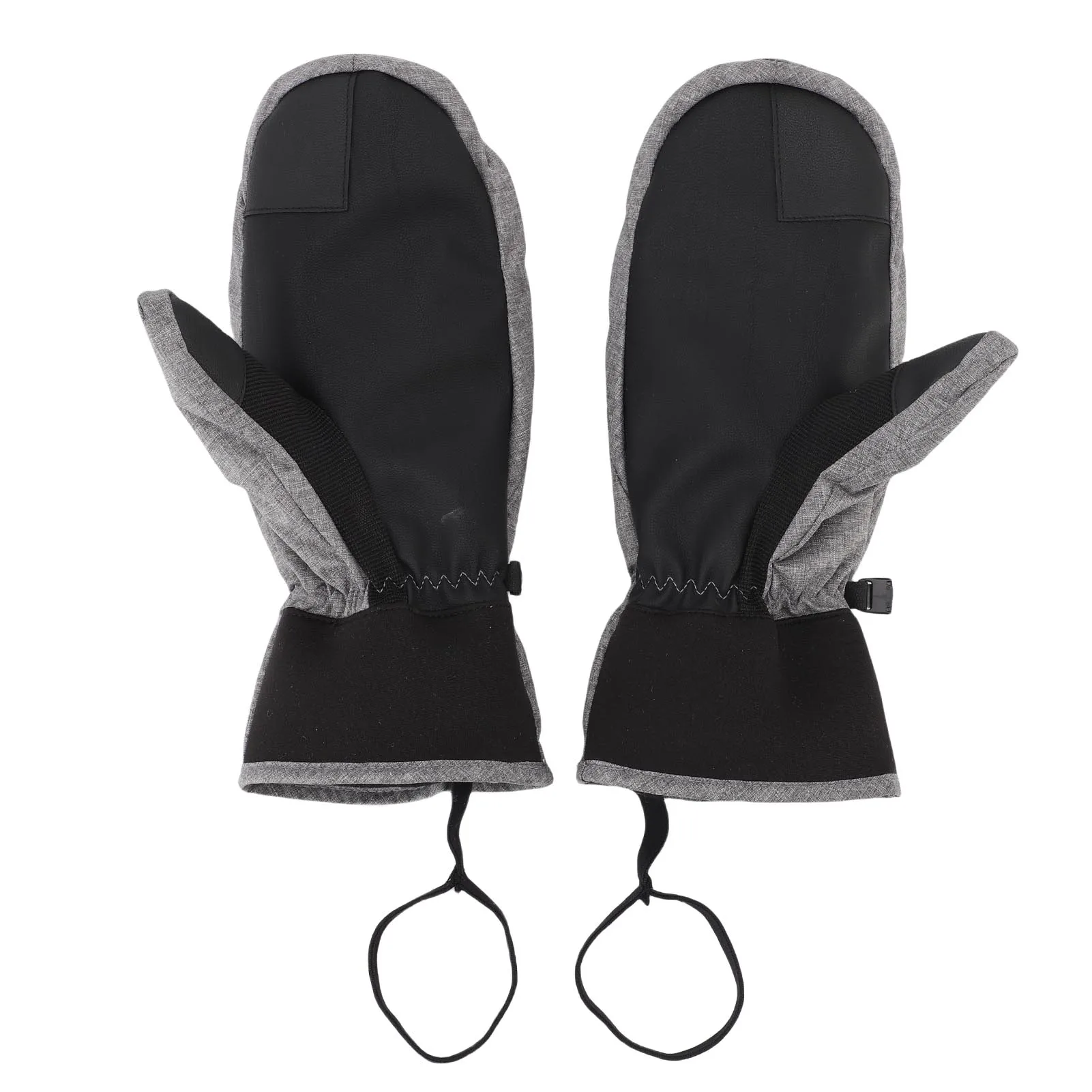 1 Pair Ski Mittens Grey Watertight  Warm Snowboarding Mittens Inner 5 Fingers for Outdoor Activities Ski Mittens