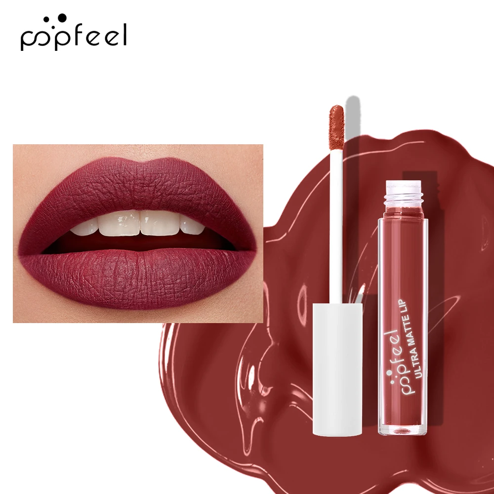 POPFEEL Party Lip Glaze Personality Candy Color Lip Gloss, Black Lip Glaze, Non-stick Cup Long Lasting Lip Gloss 5
