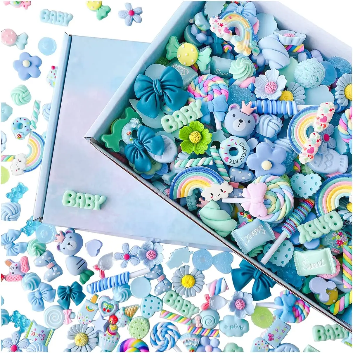 SEWACC 50 Pcs Novelty Flatback Charms – Mini Sunglasses Resin Embellishments For DIY Crafts & Decor - View #2