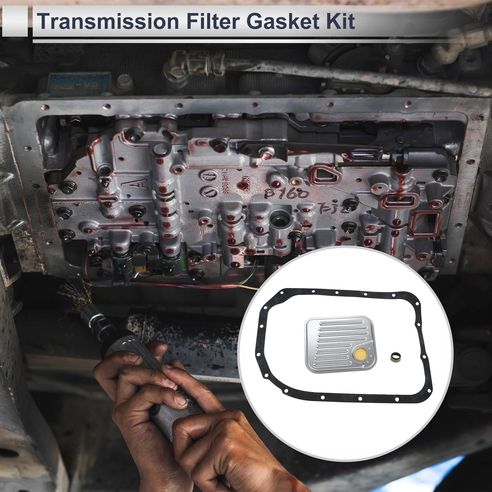 UXCELL Engine Transmission Filter Gasket Kit for Chevrolet Durable Automatic Transmission Filter Kit No.8675545 with Gasket