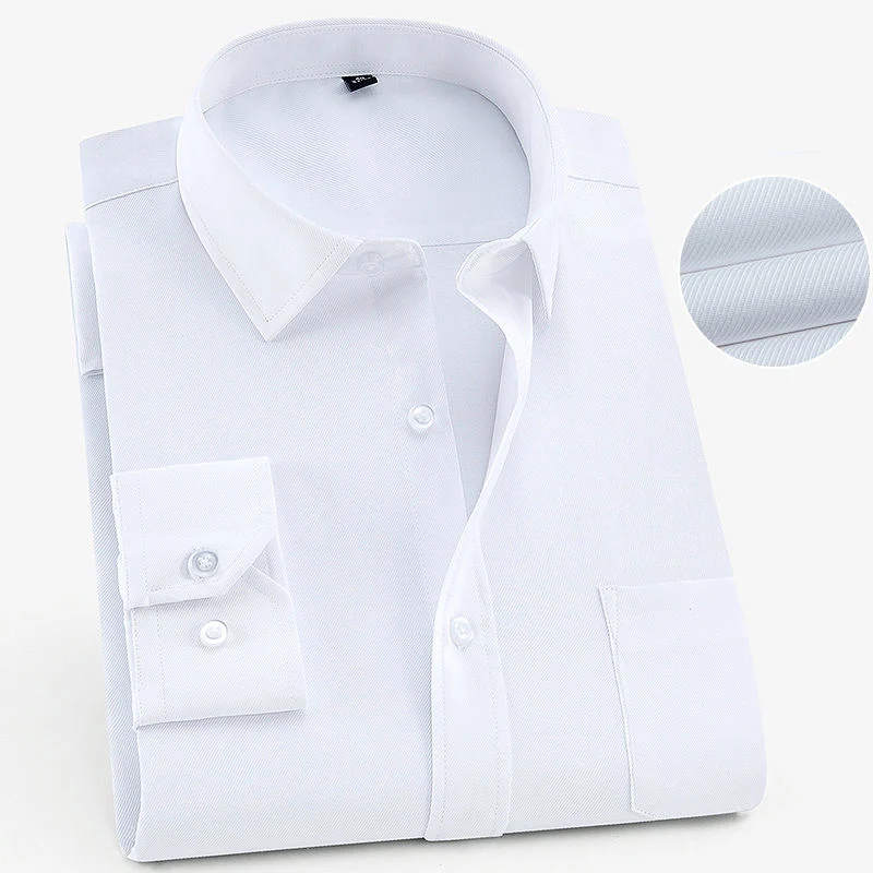 Mens Classic Dress Long Sleeved Shirt Spring Autumn White Black Blue Pink Red Solid Chemise Homme Male Business Casual Shirts dress shirts men casual shirts
