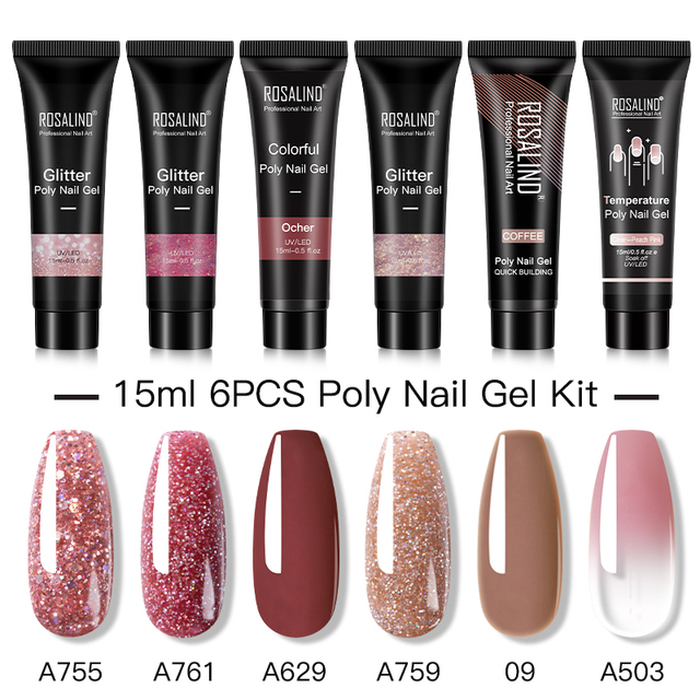 Poly Nail Gel Set For Nails Extension 15ml Gel Polish Semi Permanent Vernish Base Top Coat Gel Varnish Gel Nail Polish