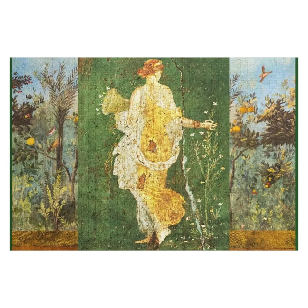 

FLORA,POMPEII ,ANTIQUE ROMAN WALL PAINTINGS Flower Garden Flying Birds ,Quince and Apple Trees Jigsaw Puzzle Custom Child Puzzle