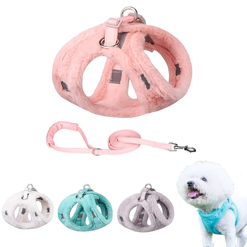 

Bulldog Rope Pet Adjustable Pull Winter Dog Accessories Chihuahua Lead Warm Harnesses French Harness Collar Puppy No Cat Leash