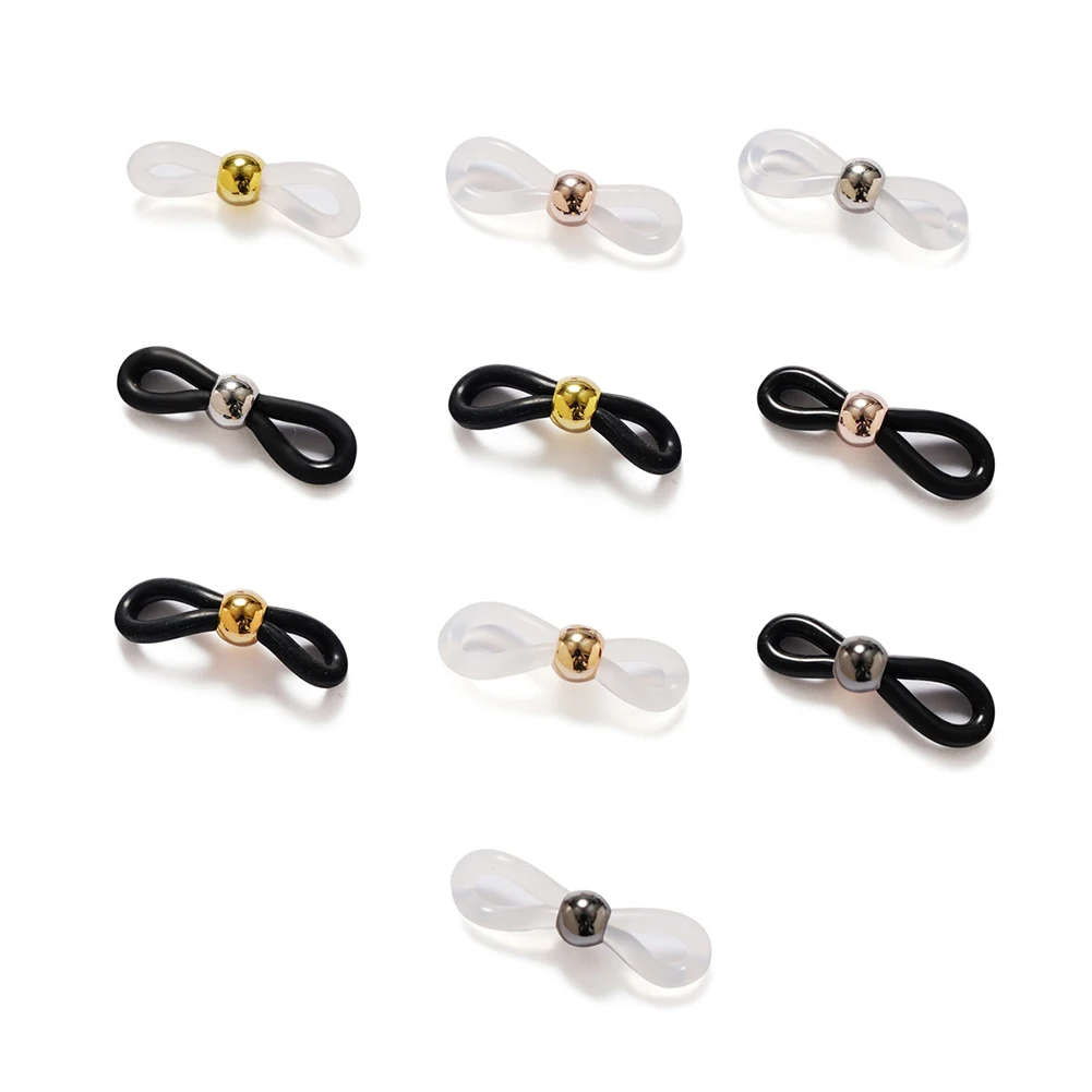 

1Pair Earring Hook Silicone Buckle Glasses Holder Sunglasses Belt End Connector Glasses Chain Accessories 2023 New Transparent