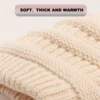 New Satin Lined Winter Beanie Caps Striped Knit Hats Solid Color Silk Lining Thick Chunky Cap Soft Slouchy Warm Hat Ski Cap 5