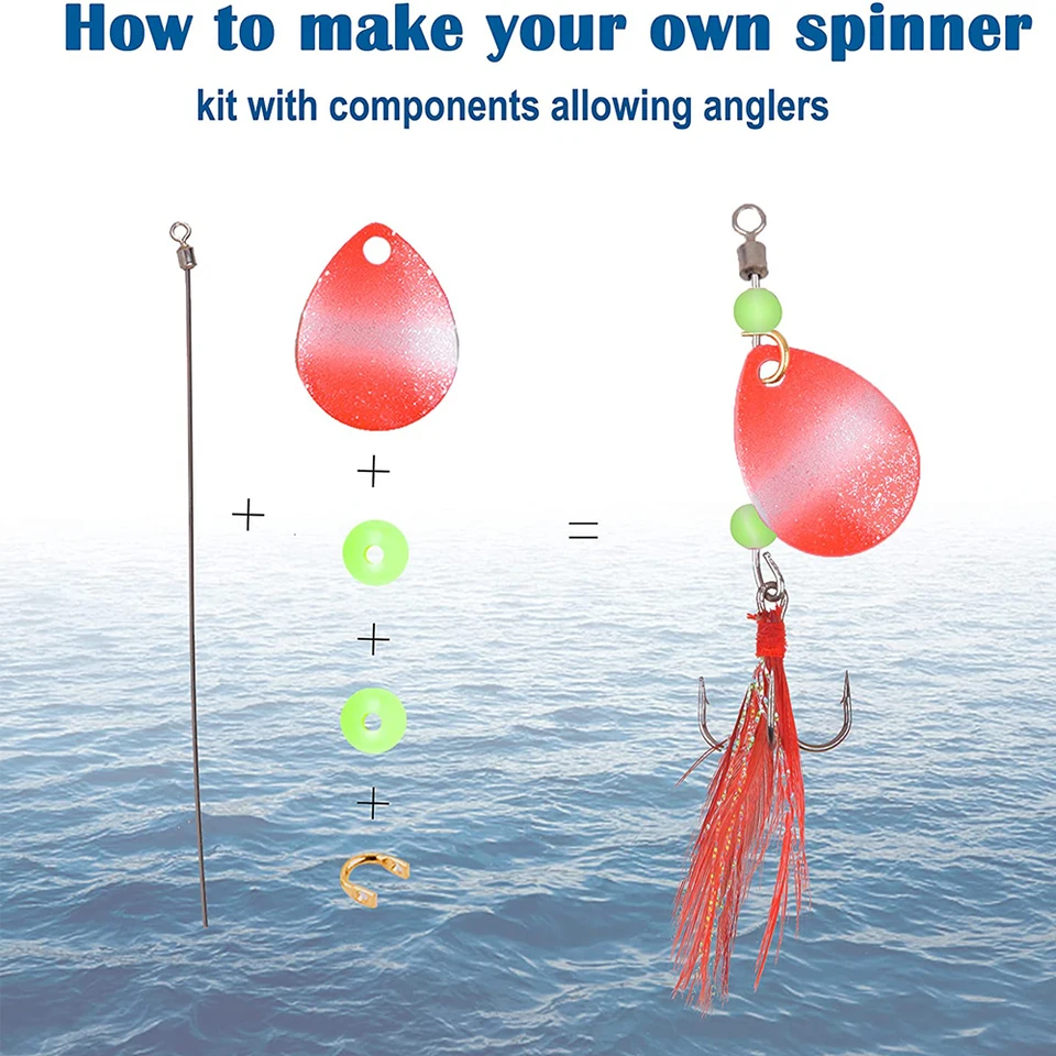 5X 5 PEZZI Cucchiai Da Pesca Esche Spinnerbait Ganci Esche Ed Per EUR 14,63 - FR