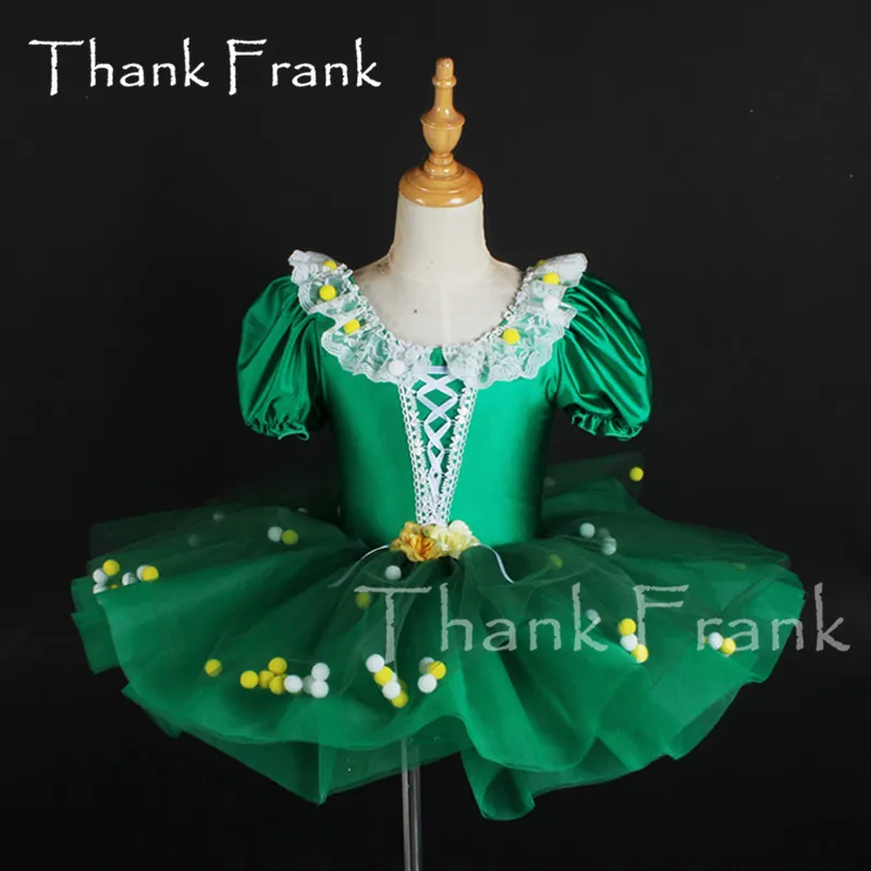 

New Girl Cute Lace Ballet Dress Kids Christmas Green Princess Tutu Dresses Child Adult Short Sleeve Ballerina Dance Costume C948