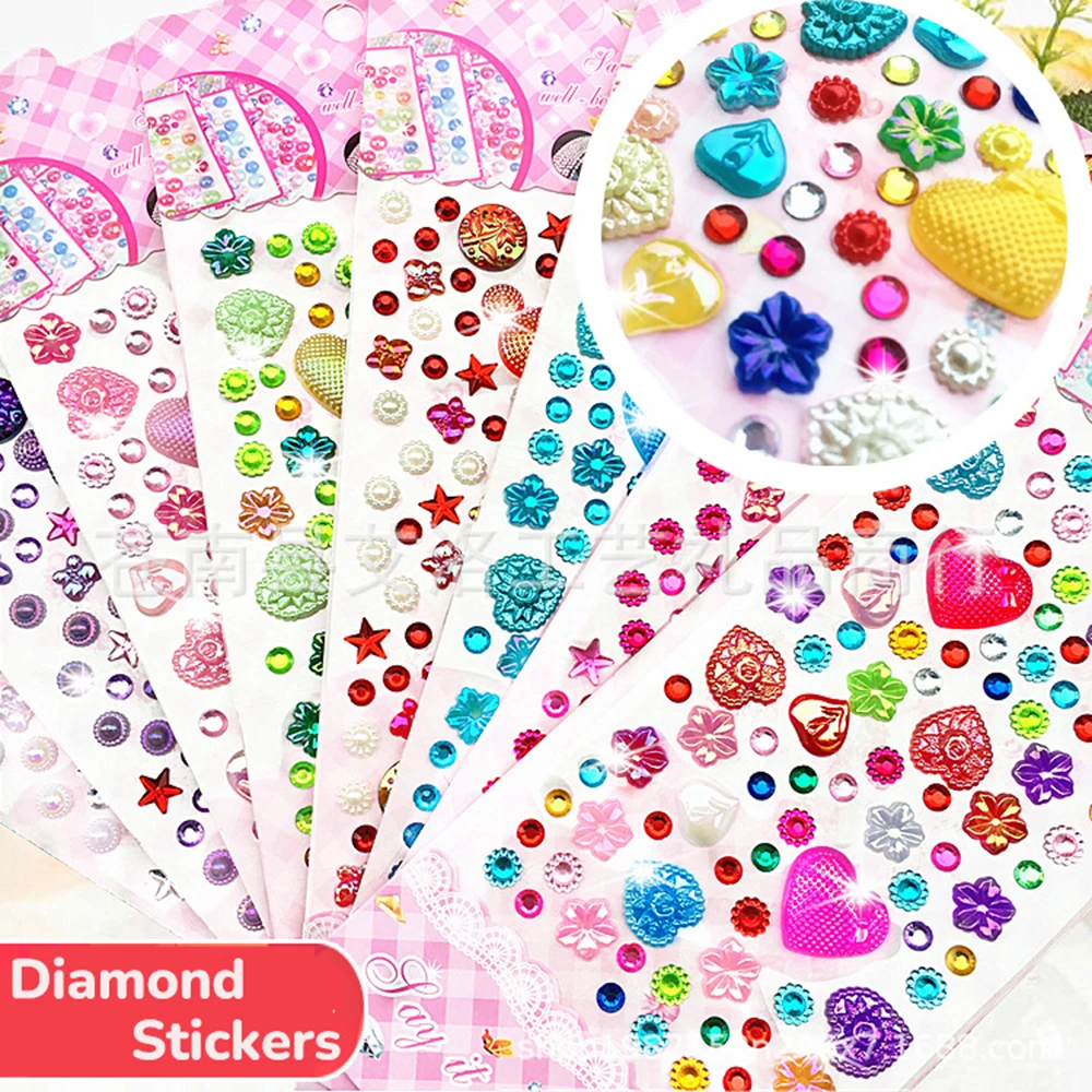 

Colourful Crystal Diamond Stickers DIY Scrapbook Diary Handbook Decorative Sticker Stationery