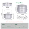 Boundless Voyage Titanium Steamer Soup Pot Set 3-5 Person Lightweight Outdoor Travel Camping Cookware Stockpot with Hanging Ring 5