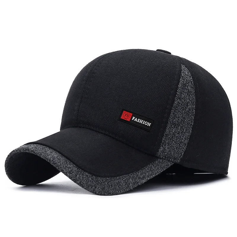Baseball Cap Baseball Caps Hats Winter Dad Men's Baseball Cap Thicken Cotton Warm Snapback Caps for Men Windproof Ear Protection With Earflap Hat