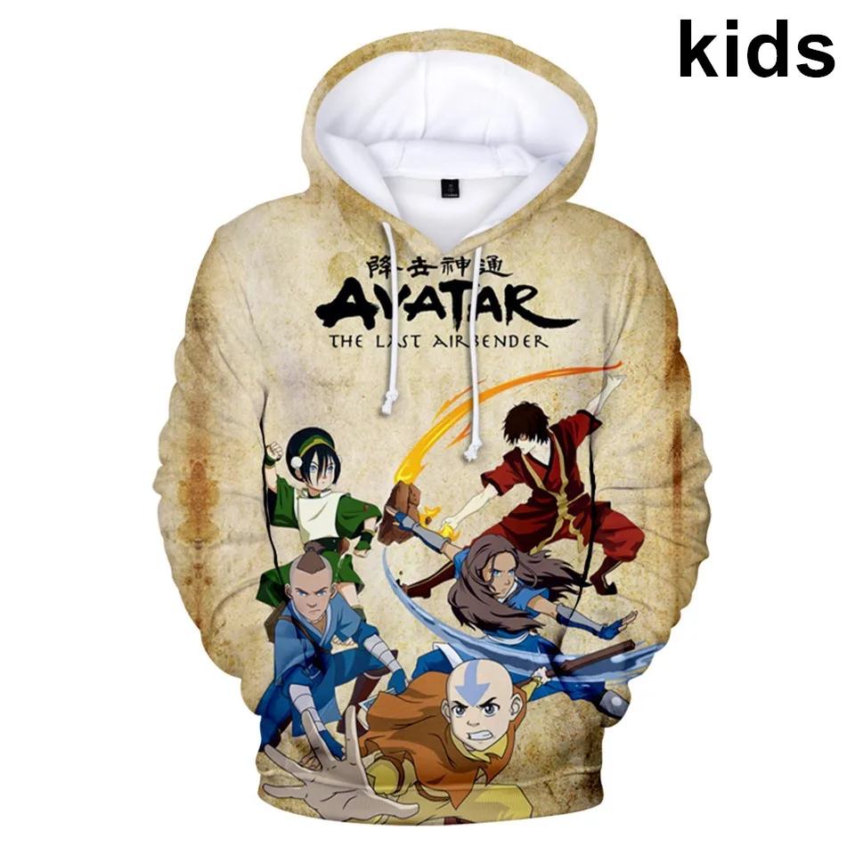 Felpe Con Cappuccio Per Bambini Da 2 A 14 Anni Avatar L'Ultima Felpa Con Cappuccio Con Stampa 3D Airbender Ragazzi Ragazze Anime Cartoon Jacket Abbigl