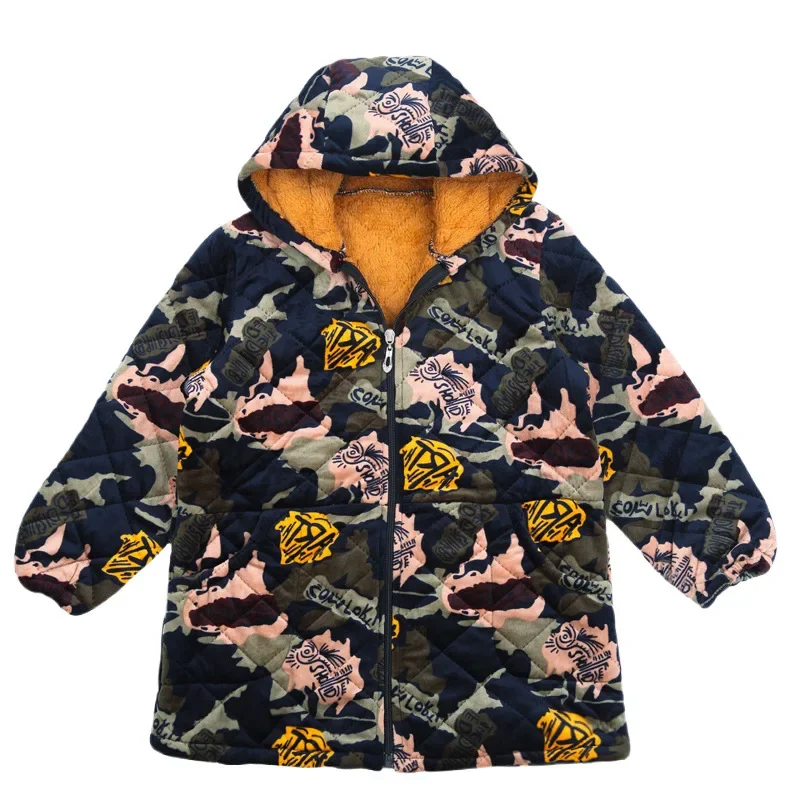 Thickened Art Painting Inverted Clothes for Children Kindergarten Boys Winter Protective Outerwear Primary School Students