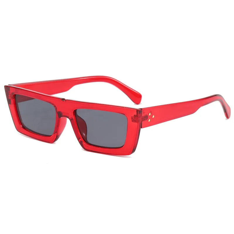 

Новинка стильные прямоугольные женские очки Модные прозрачные красные солнцезащитные очки мужские маленькие декоративные солнцезащитные очки в три точки