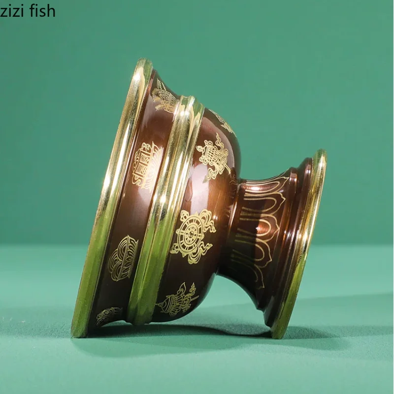 Tibetan Buddha Bowls Copper Water Purifying Cups Decorative Cup Holy Water Cup Buddhist Supplies Dharma Cup Sacrificial Vessel 3