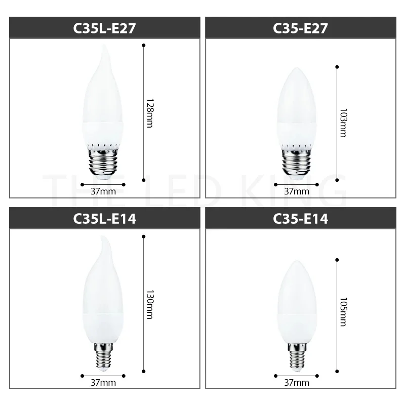 Ampoule LED E14 pour lustre de décoration intérieure, lumière blanche  chaude et froide, 7W, AC 220V, 5 pièces/lot - AliExpress