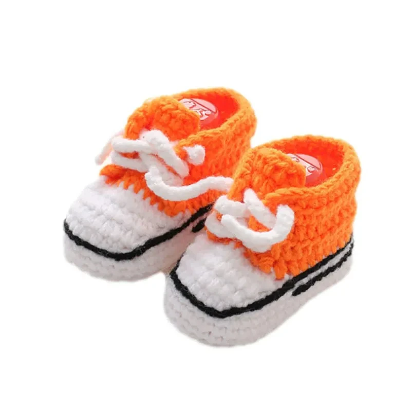 Handmade Baby Knitted Shoes for Boys Girls Soft Soled Newborn Shoes Spring Autumn Toddler Infant Boots Cute Prewalker Slippers 6