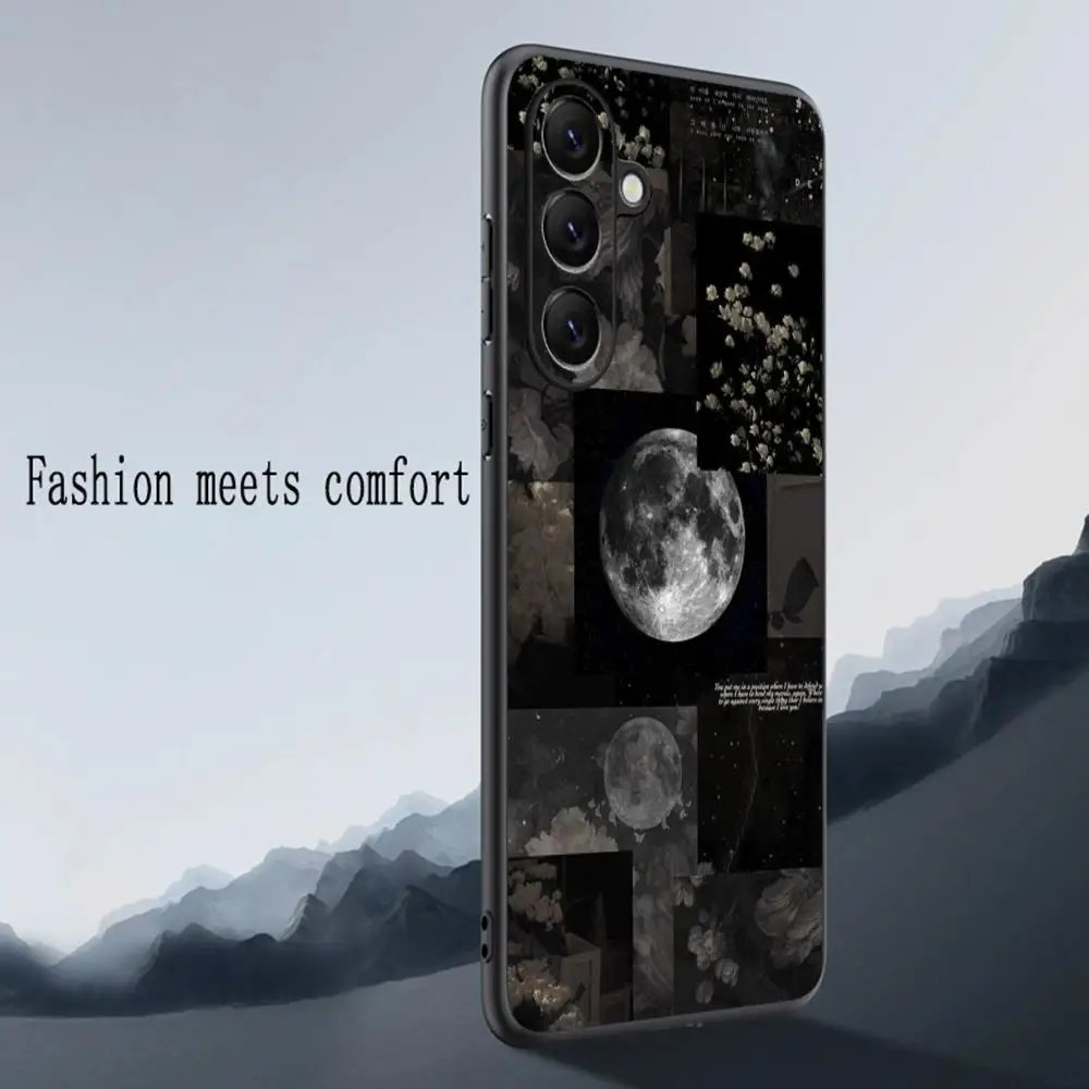 Moon Cool Design Soft Black Phone Case