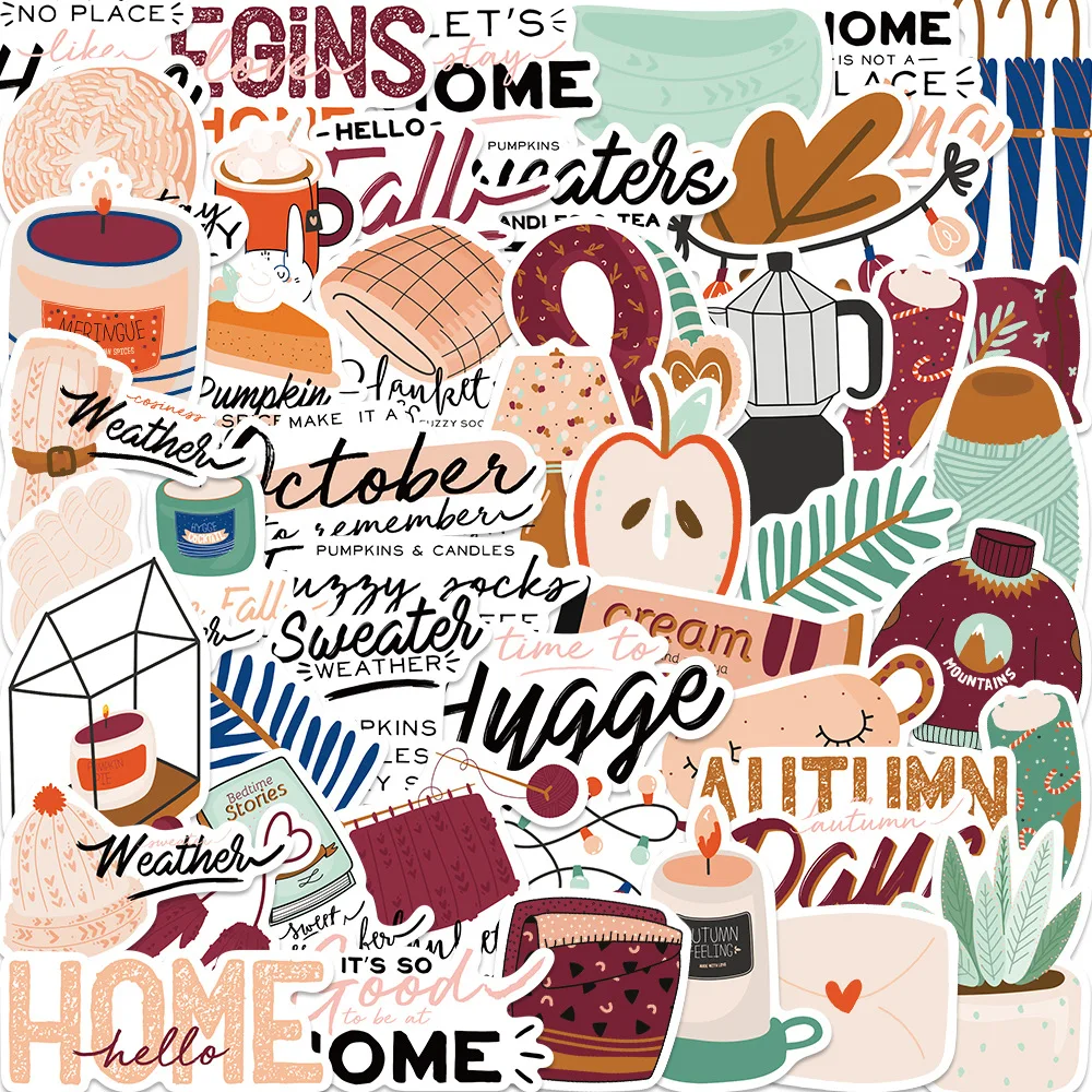 

10/30/50PCS Cartoon Autumn Summer Stickers Graffiti Luggage Helmet Car DIY Personalized Wall Stickers Toy Decoration Wholesale