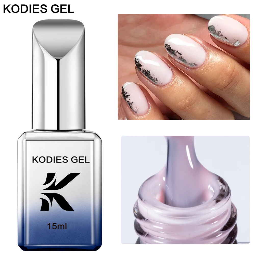KODIES 젤 누드 핑크 젤 네일 광택제, 반영구 UV 쉬어 밍키 젤리 하이브..