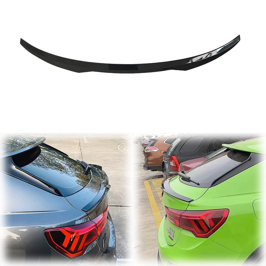 

2019 2020 2021 2022 To Up For Audi Q3 Rear Mid Spoiler Cover Body Kit By ABS Gloss Black Carbon Fiber Look Trunk Mid Wing