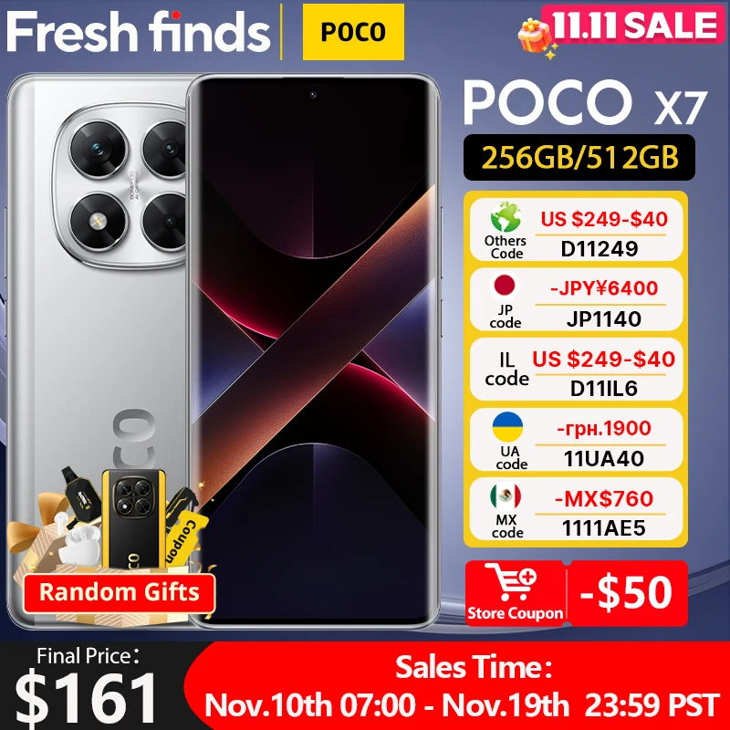 POCO X7 グローバルバージョン携帯電話 256GB 512GB 寸法 7300-Ultra