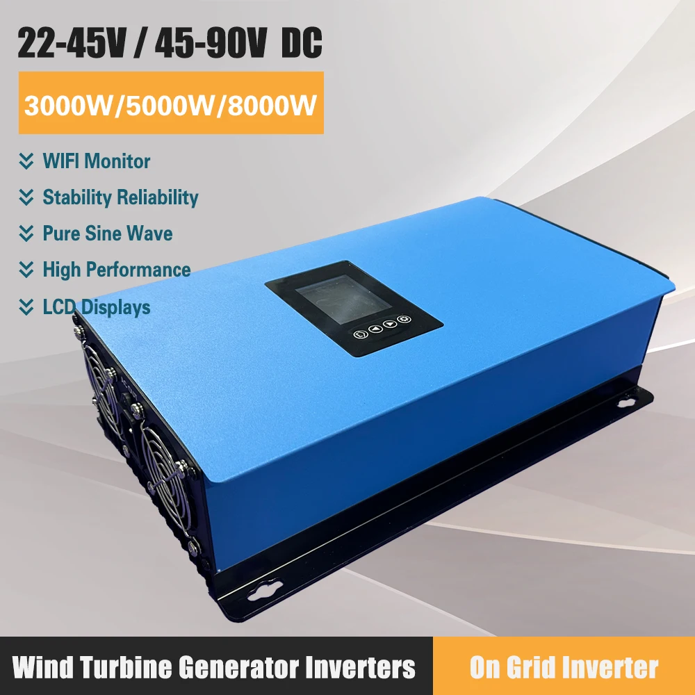 8000W Wind MPPT Power On Grid Tie Inverter With Limiter Sensor Pure Sine Wave 230V For 24V 48V Wind Turbine Generator