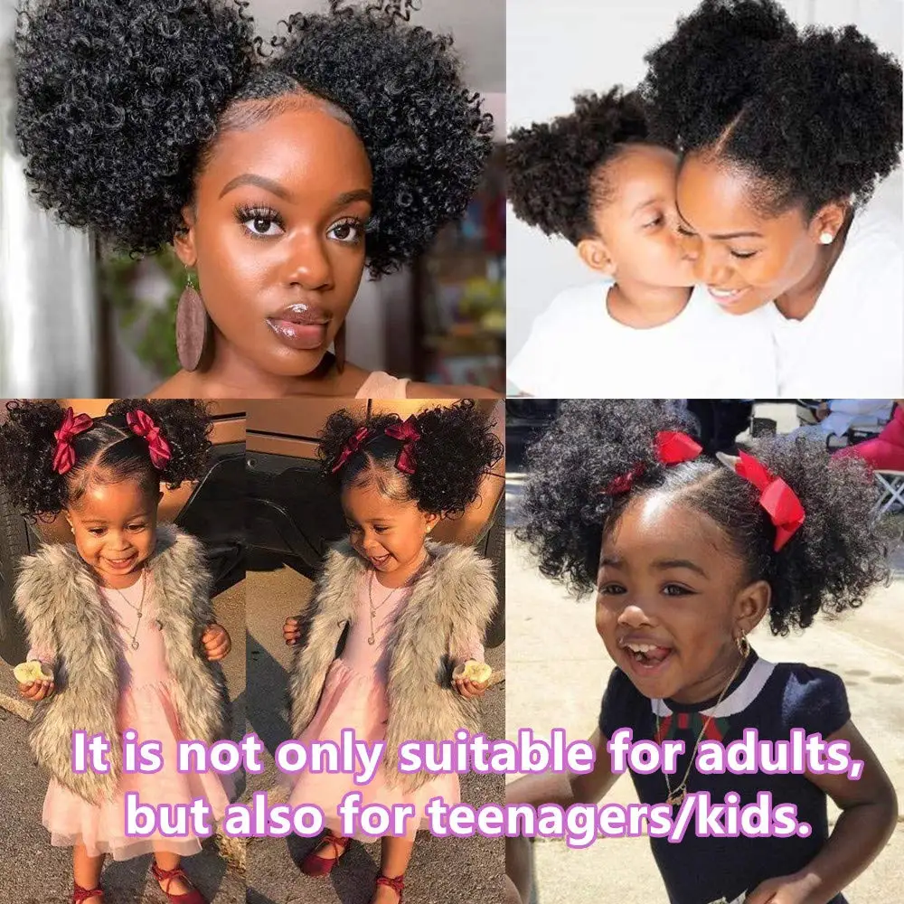 Dream Like Short Afro Puff Hair Bun Chignon Synthetic Accessories Drawstring Kinky Curly Ponytail Clip In Extensions For Women 3 Dream Like Short Afro Puff Hair Bun Chignon Synthetic Accessories Drawstring Kinky Curly Ponytail Clip In Extensions For Women