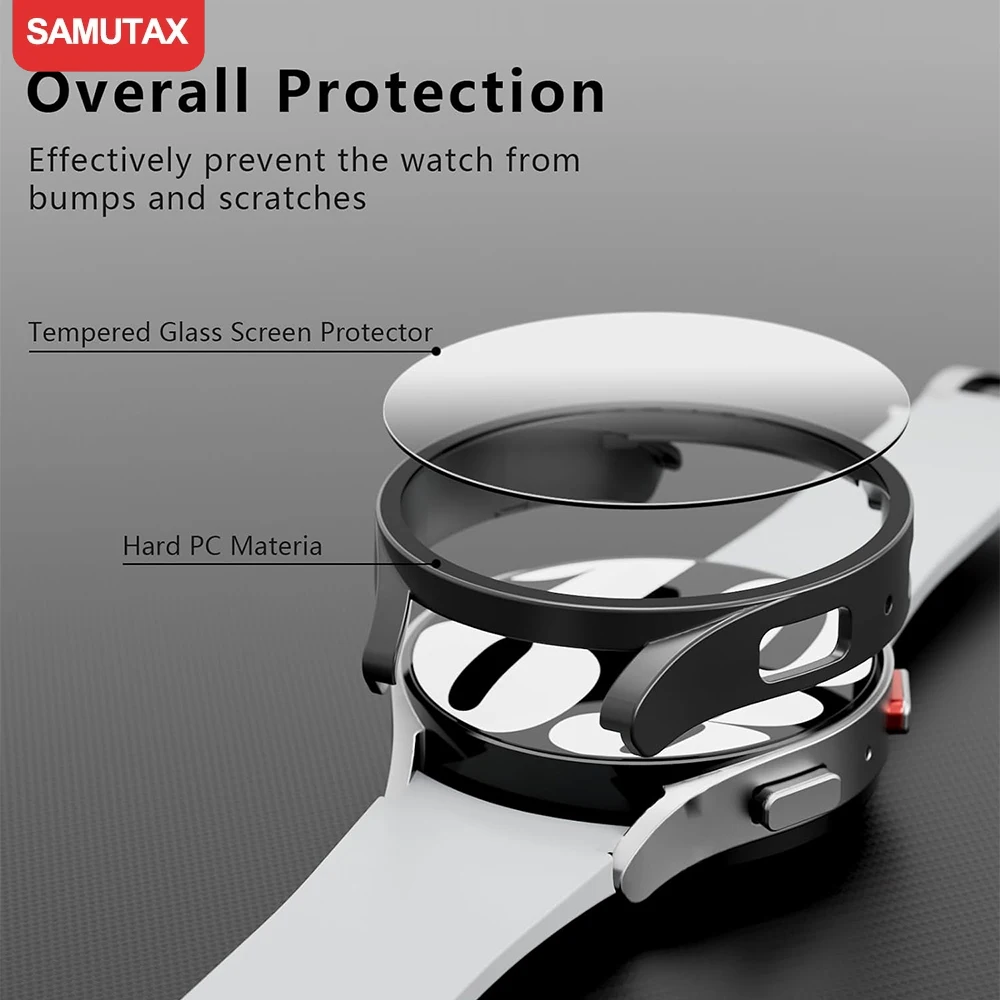 Premium Tempered Glass and Hard Matte Protective Case with Screen Protector Bumper Shell