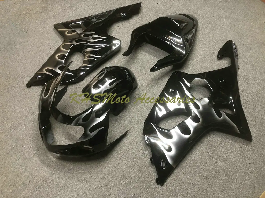 오토바이 페어링 키트 스즈키 GSXR1000 2000 2001 2002 GSX-R1000 GSXR 1000 K2 00 01 02 화이트 플레임 블랙 차체 세트