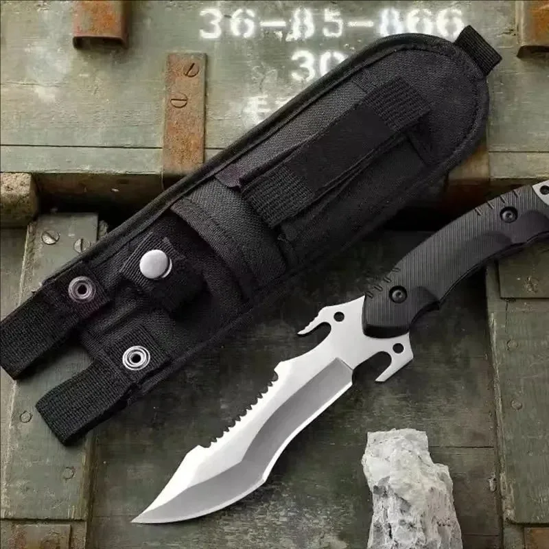 Survival Knife Portable High Hardness Straight Outdoor Tool Pocket Military Hunting Tactics