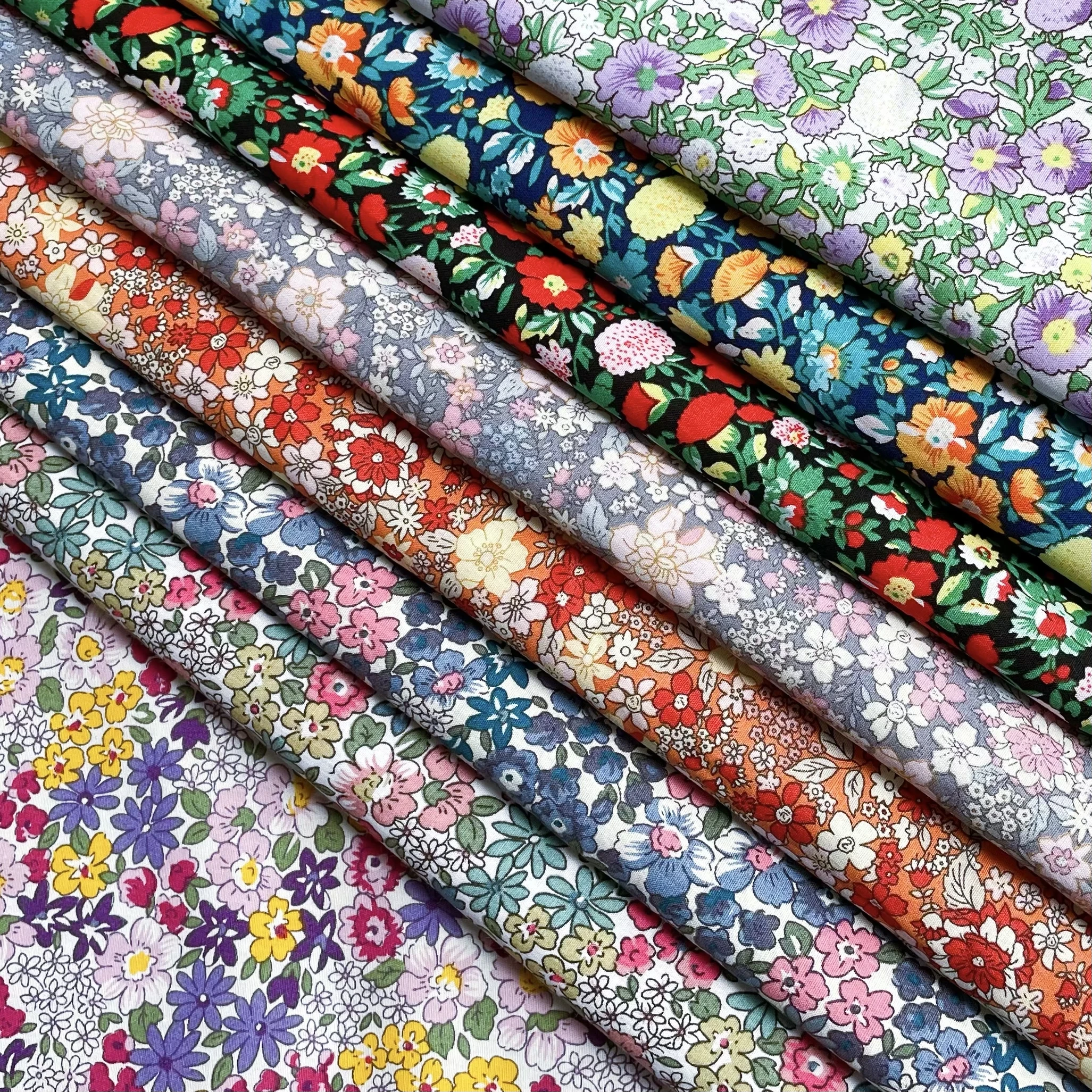 

Margaret Flourishing Floral 100% Cotton 40S Original Design Fabric Digital Printing for Sewing Cloth Dresses Skirt Kids Designer