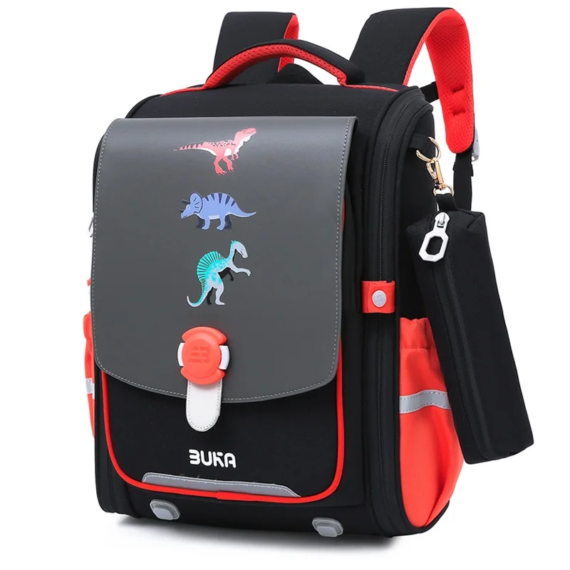 Grade 1-6 Children Cartoon Unicorn Dinosaur British Style Backpacks New Girls Boys Student High-capacity Schoolbag with Pen Bags