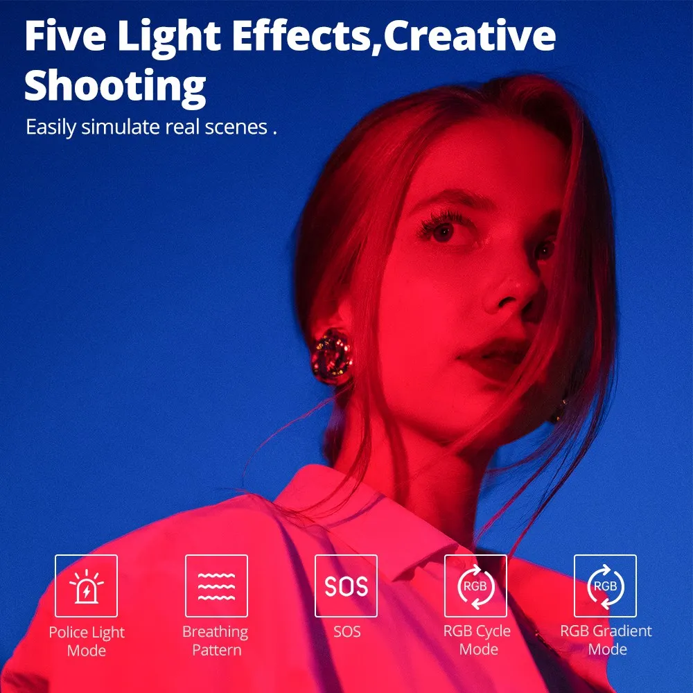 AMBITFUL AL-20 Double Bras LED 40W - Lumière De Remplissage 3000K-6000K, écran LCD, Pour Studio Photo Et Streaming