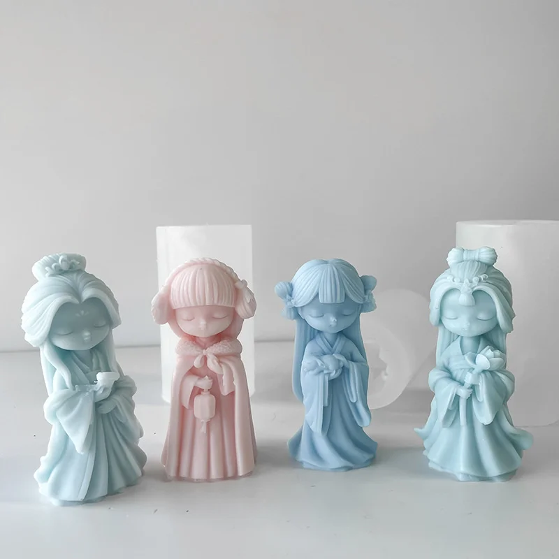 ConcreteGirlsDollSiliconeMoldDIYCutePrincessAromatherapy