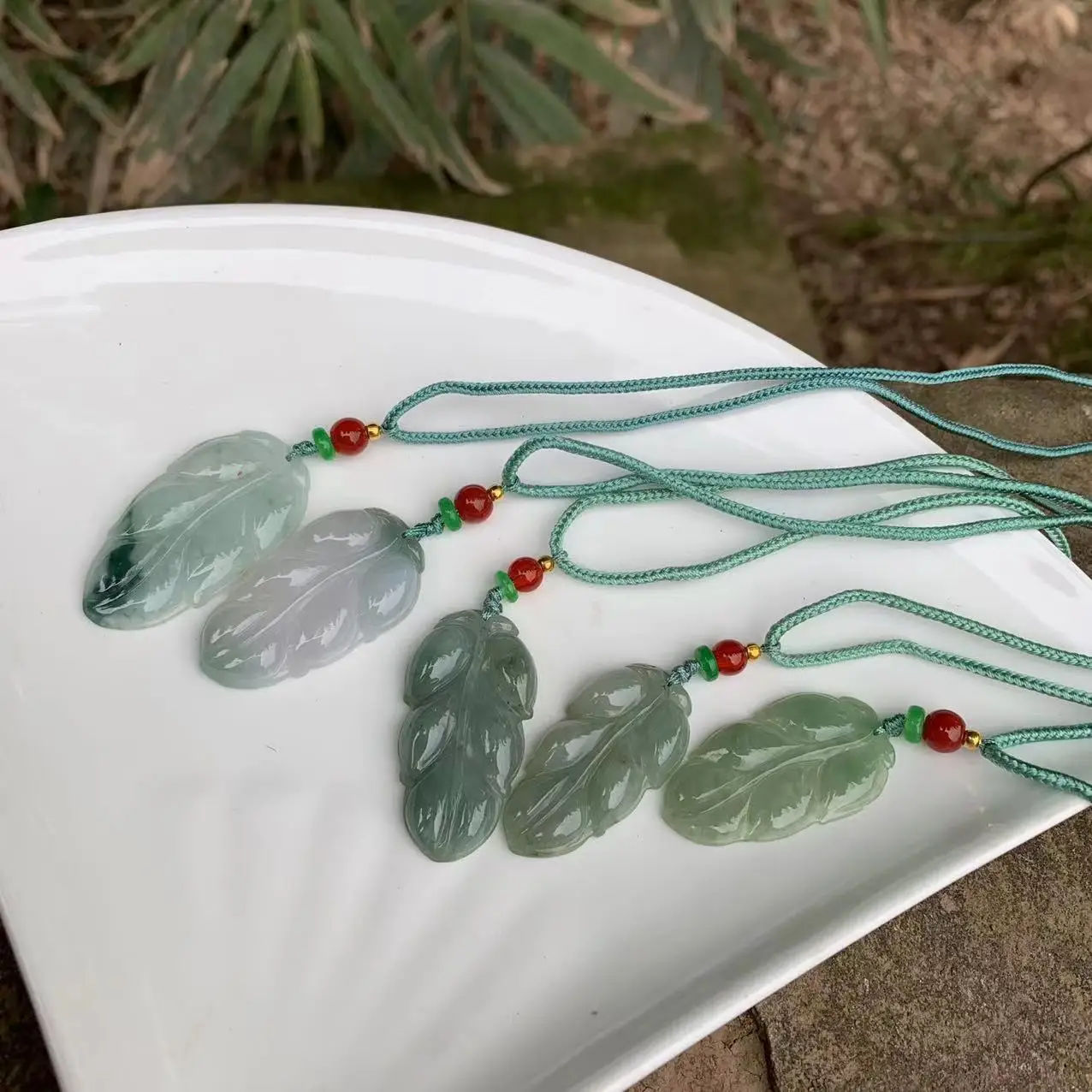 Natural Myanmar JADE Jadeite Leaf Pendant Necklace Gift Women Jewellery Fashion Accessories  Luck Amulet