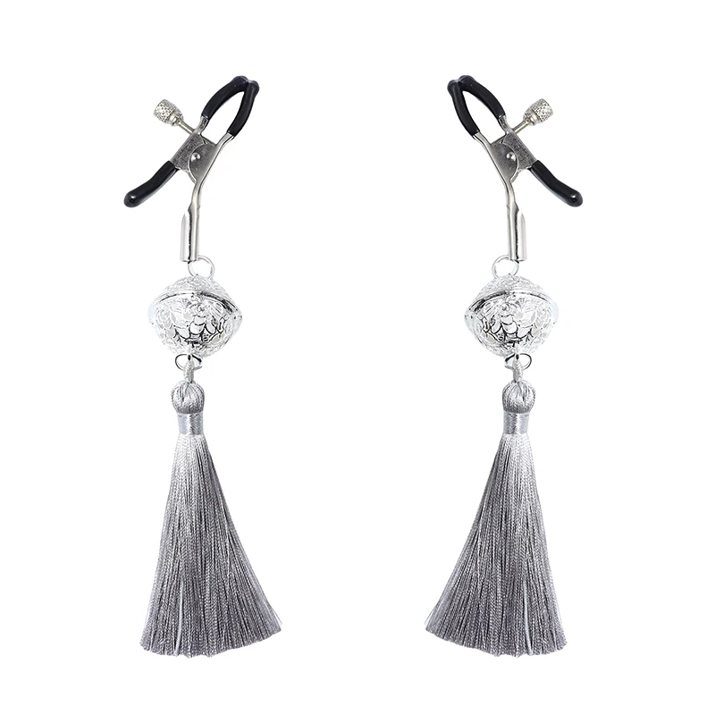 1 paio di morsetti per capezzoli a forma di campanellino in metallo con anello per capezzolo a nappa per flirtare, stuzzicare, esotico, per l'ingrandimento del seno, accessorio per adulti_voghion.com