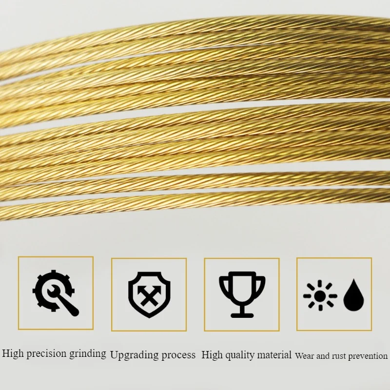 Gold Diamond Nano Grinding Wire Bicycle Braked Wires Stainless Steel Brakes Wired Core Inner Lined V Brake Cable Pull String